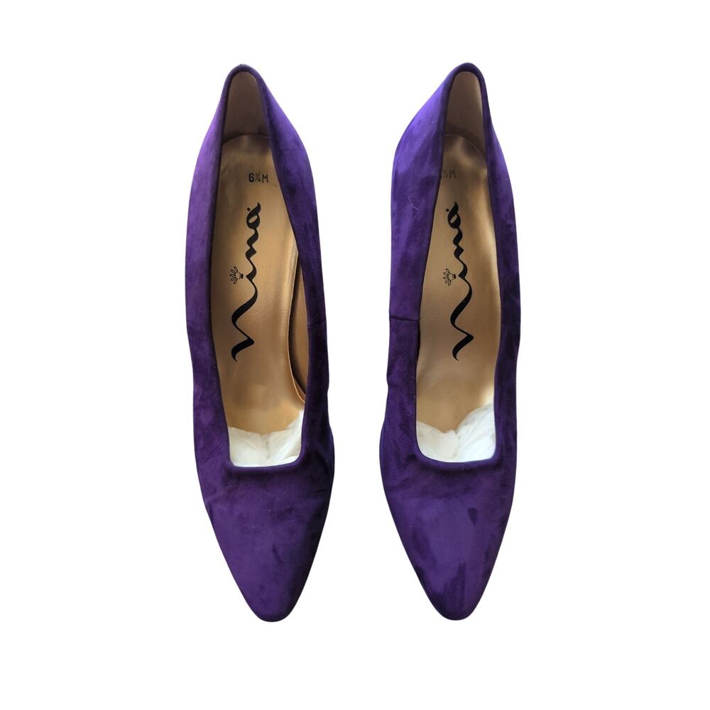 Vintage Nina Suede Heels – Deep Purple | Size 6.5 | EUC
